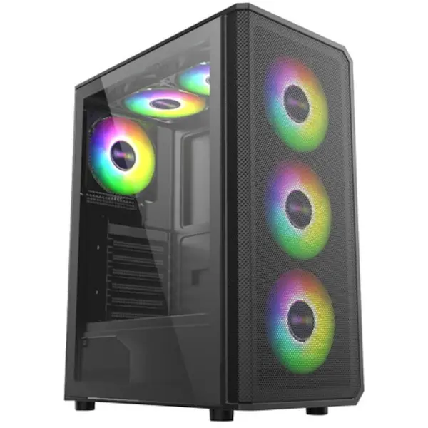 PRO GAMING Carcasa PRO GAMING GHOST Mid Tower ARGB Negru, 4x FAN ARGB, Controller ARGB, ATX