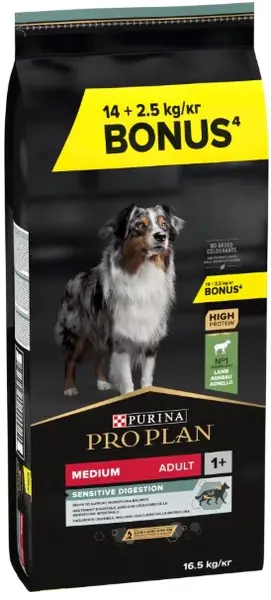 PRO PLAN Hrană uscată SENSITIVE DIGESTION câini Adult Medium Breed, cu Miel