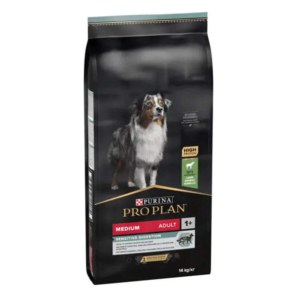 Pro Plan Medium Adult Sensitive Digestion Miel si Orez, 14 kg