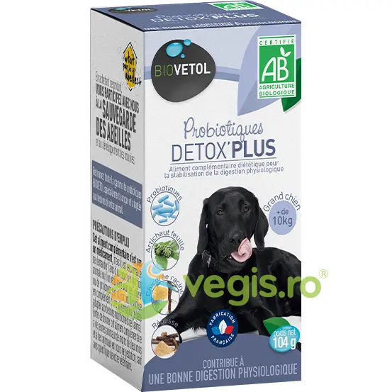 Probiotic Detox Plus pentru Catei de Talie Mare (+10kg) 104g