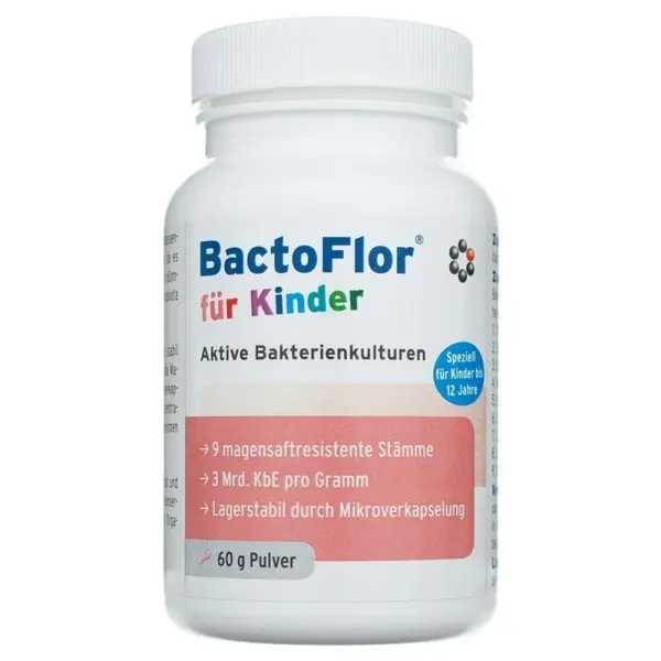 Probiotice pentru Copii, Intercell Pharma, BactoFlor, cu 3 Miliarde Organisme Vii din 9 Tulpini / gram, Pulbere, 60gr