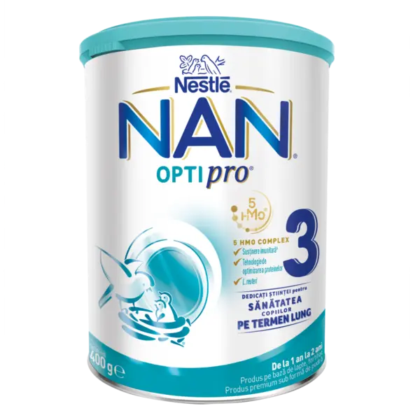 Produs pe baza de lapte praf fortifiat NAN Optipro 3 de la un an, 400g, Nestle