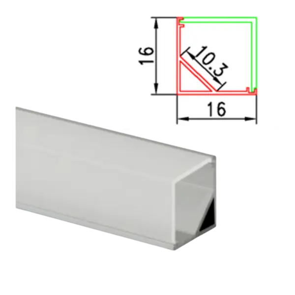 Profil Aluminiu 2m Colt 90 Grade 16x16/10.3mm - Default Title
