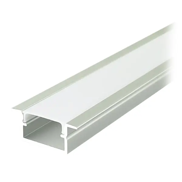 Profil aluminiu încastrat pentru bandă LED, 2000 x 17 x 10 mm, IP20, argintiu