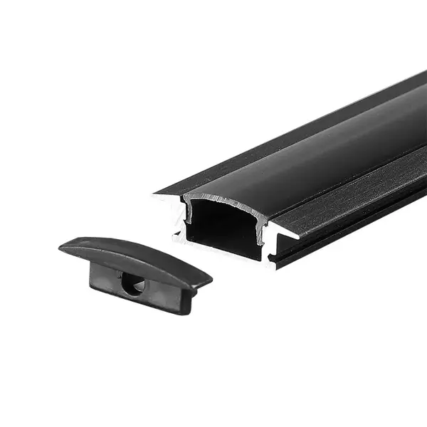 Profil aluminiu incastrat pentru banda LED, negru, 2m, V-TAC VT-8106