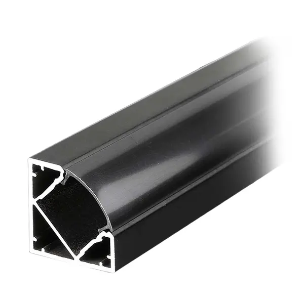 Profil aluminiu pentru bandă LED, 2000 x 19 x 19 mm, negru