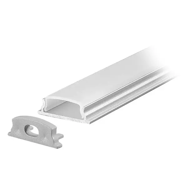 Profil aluminiu pentru bandă LED flexibilă, dispersor alb mat, 2000 x 18 x 6 mm