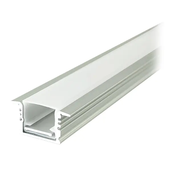 Profil aluminiu pentru bandă LED, montaj încastrat/pardoseală, 2000×17×14 mm, argintiu, V-Tac SKU-24105