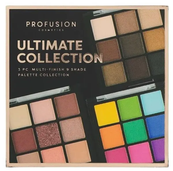 Profusion Cosmetics Palete de farduri de pleoape Ultimate Collection, 3 х 9 culori