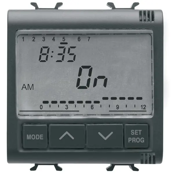 Programator electronic 1 canal 230V Gewiss Chorus GW12581, negru satin