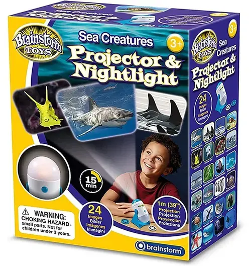 Proiector 2 in 1 Brainstorm Animalute marine E2059, 3 Discuri, 3+ ani (Multicolor)