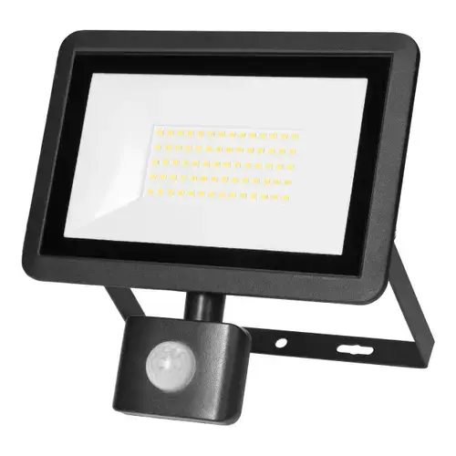 Proiector Adviti Faro AD-NL-6255BLR4, cu senzor de miscare, 50W, LED SMD, 4000lm, IP65, 4000K, aluminiu, Negru