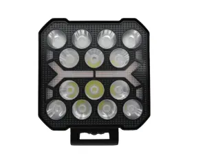 Proiector auto 14 LED Patrat 4inch alb si galben 12/24V IP67