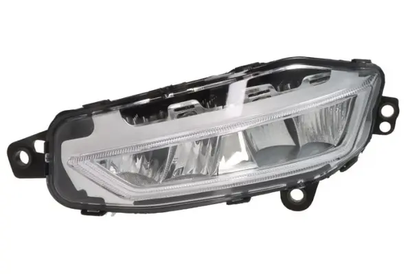Proiector ceata stanga (LED, rama argintie; cu iluminare curba) 24V potrivit VOLVO FH III 02.20-