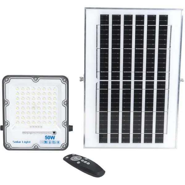 Proiector cu Panou Solar, 50 W, Gri, Z-tools