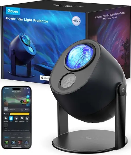 Proiector inteligent stelar Govee - Star Light Projector, RGBW, negru