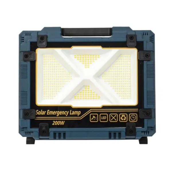 Proiector LED, 200W, Incarcare Solara si USB, Panou Incorporabil si Detasabil