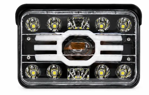 Proiector led auto dreptunghiular 5 INCH bicolor alb si galben pozitii si lupe 196W