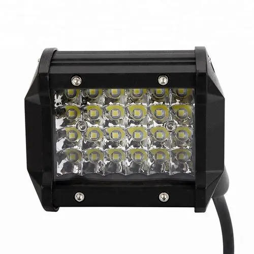 Proiector LED auto off-road 72W, 24 LED-uri, lumina alba, model dreptunghiular