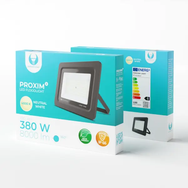 proiector led forever light proxim ii 100w, 8000 lm, 144 leduri, lumina alb neutru 4500k