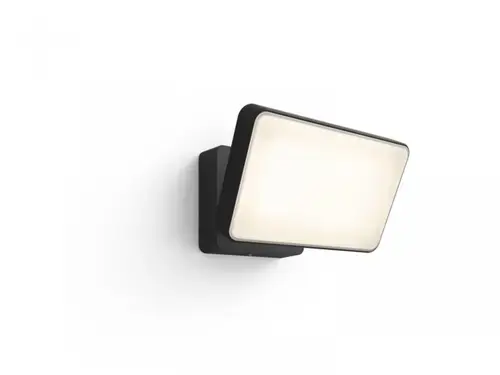 Proiector LED inteligent Philips Hue Welcome, 20.5W (80W), 2300 lm, lumina calda (2700K), dimabila, IP44, 160x220x153mm, Negru
