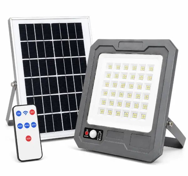 Proiector solar LED COBA CB T106 putere 800W panou solar separat senzor de miscare telecomanda