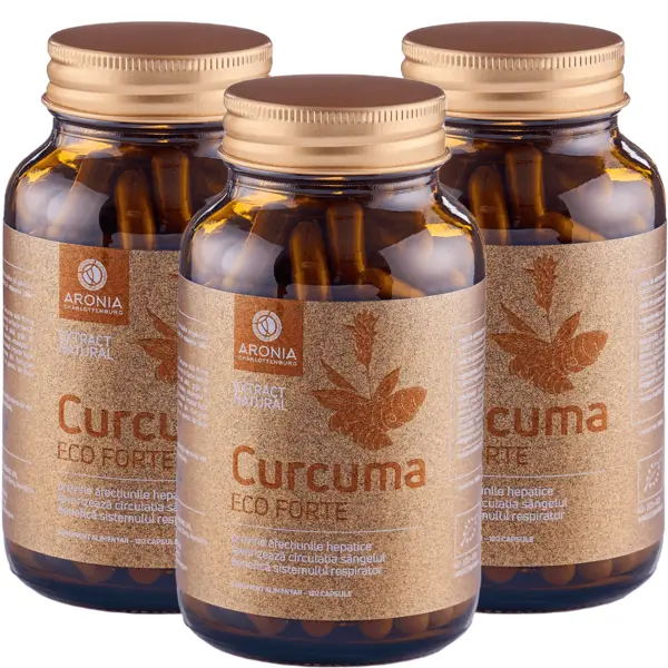 PROMO: 3 Flacoane Curcuma ECO Forte 120 Capsule