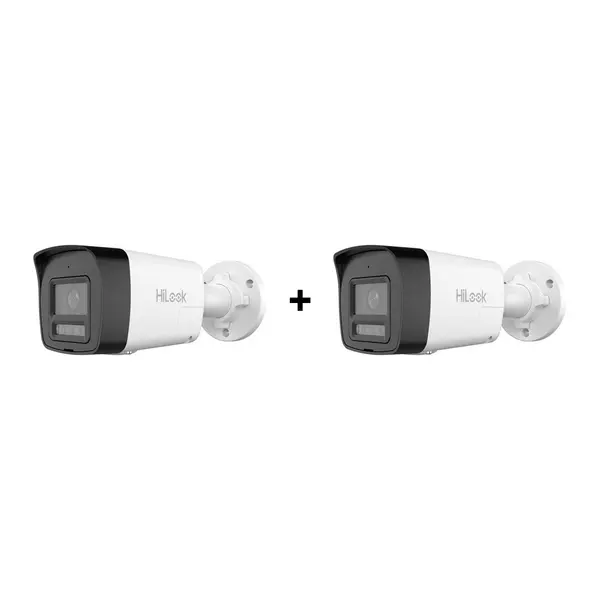 PROMO - Pachet camere supraveghere IP cu iluminare duala Hikvision Hilook IPC-B160HA-LUF/SL, 6 MP, 2.8 mm, IR/Lumina alba 30 m, microfon si difuzor, slot card, PoE, slot card, pret redus 50% la al doilea produs
