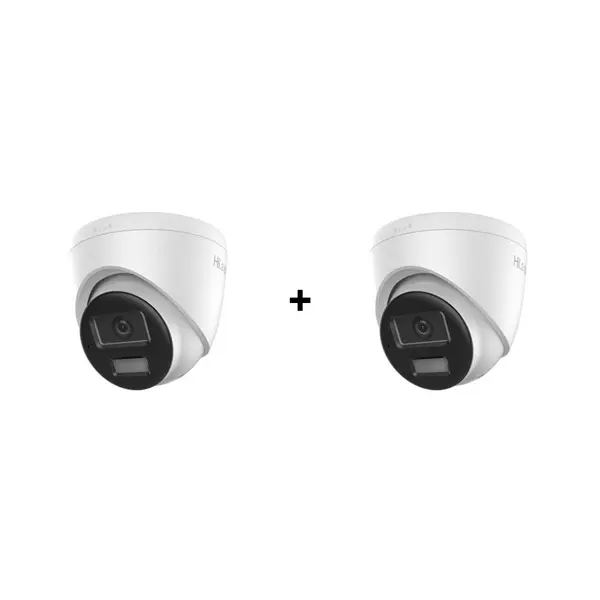 PROMO - Pachet camere supraveghere IP Dome Hybrid Light Hikvision Hilook IPC-T240HA-LUF/SL(2.8MM), 4 MP, 2.8 mm, IR/Lumina alba 30 m, microfon si difuzor, slot card PoE, pret redus 50% la al doilea produs