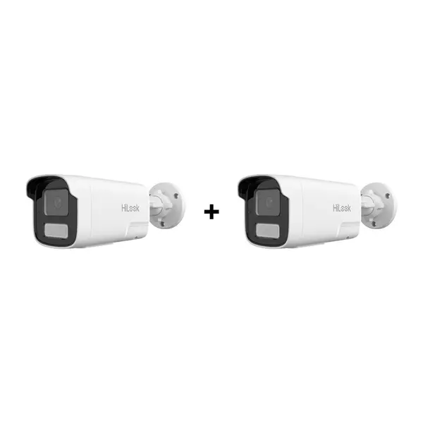 PROMO - Pachet camere supraveghere IP exterior cu iluminare duala Hikvision HiLook Smart Hybrid Light IPC-B440HA-LUF/SL, 4 MP, 4 mm, IR / lumina alba 50 m, microfon / difuzor, detectie persoane/vehicule, PoE, pret redus 50% la al doilea produs