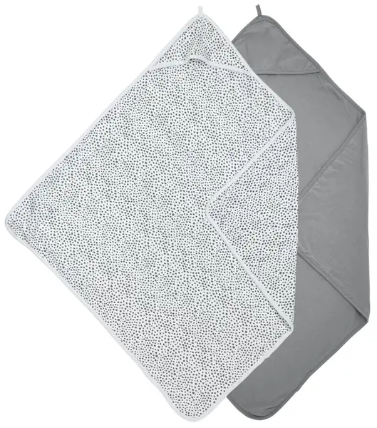 Prosoape de baie din bumbac pentru bebeluși Meyco Baby - Cheetah/Uni, 80 x 80 cm, 2 buc, Grey