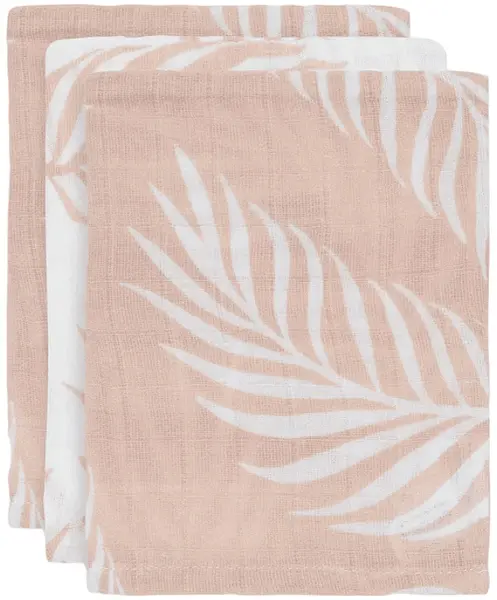 Prosoape de muselină Jollein - Nature Pale Pink, 15 x 20 cm, 3 bucăți