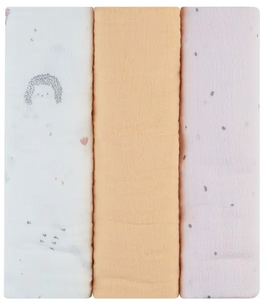 Prosoape de muselină KikkaBoo - Hedge-hugs, 100 х 100 cm, 3 buc
