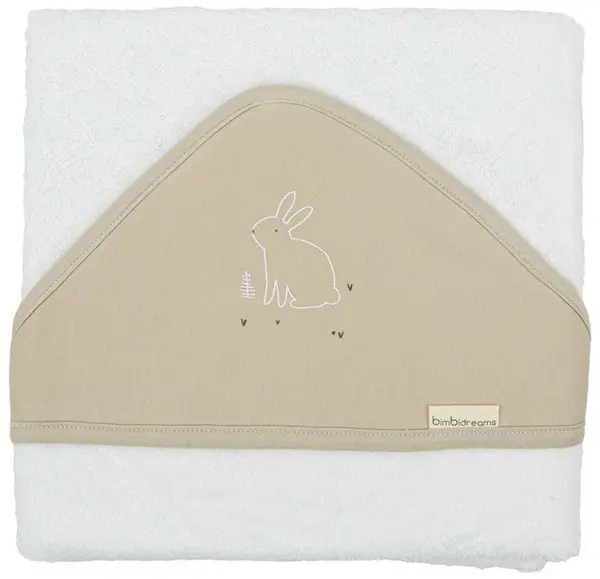 Prosop cu glugă Bimbidreams - Bunny, 100 x 100 cm, Green Moss