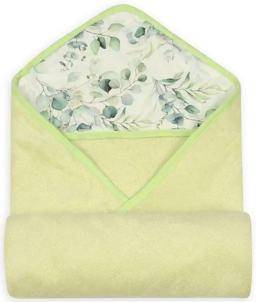 Prosop cu glugă pentru bebeluși Baby Matex – Bambus, 100 x 100 cm, verde