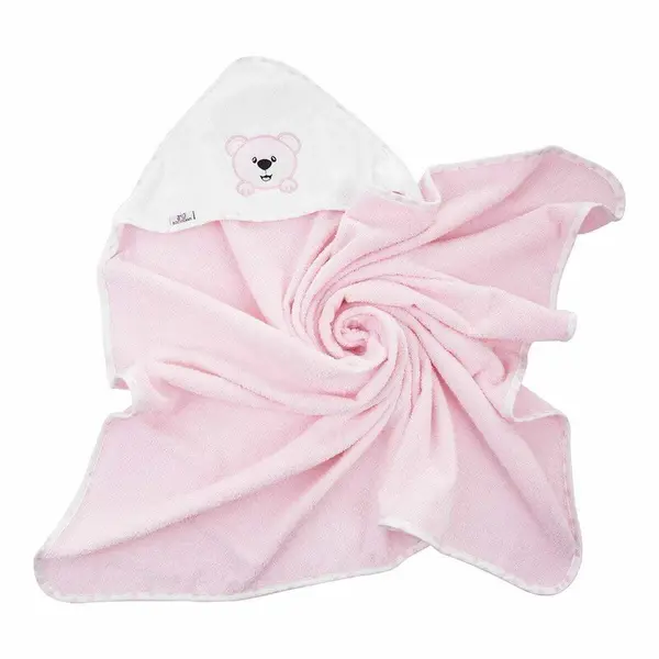 Prosop de baie Bocioland 80x80 cm Teddy Bear Pink