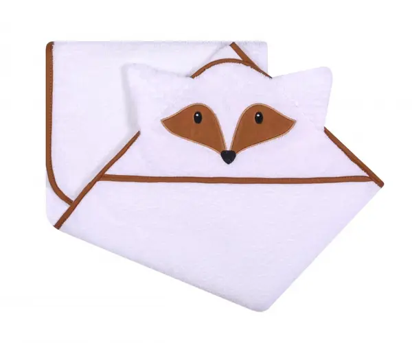 Prosop de baie cu gluga cu urechi din bumbac 80x80 cm White Fox