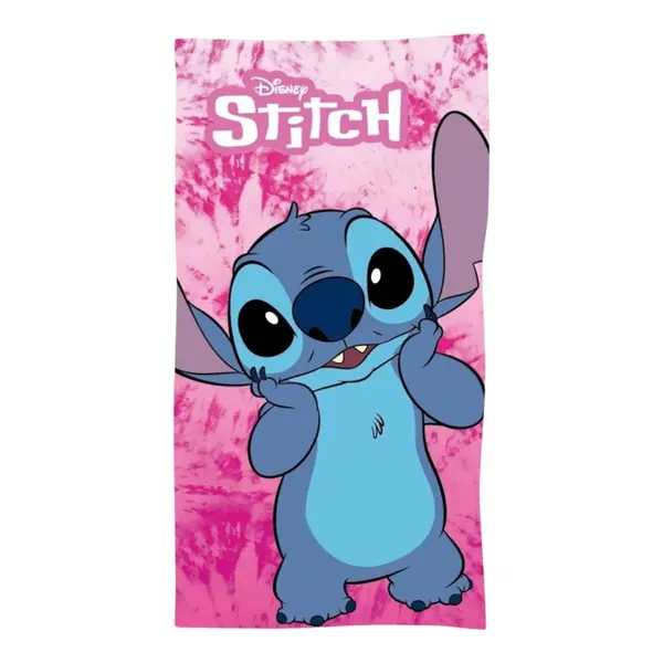 Prosop de baie pentru copii, 100% bumbac, roz, 70x140 cm, Stitch, Disney Engros