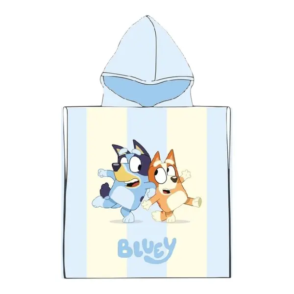 Prosop de baie pentru copii, tip poncho, 100% bumbac, multicolor, 55x110 cm, Bluey Engros