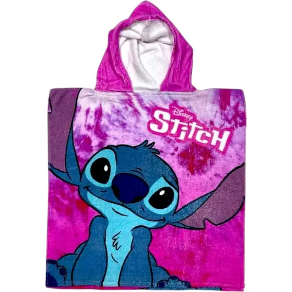 Prosop de baie pentru copii, tip poncho, 100% bumbac, multicolor, 55x110 cm, Stitch, Disney Engros