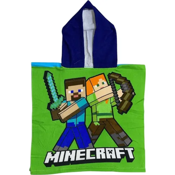 Prosop de baie pentru copii, tip poncho, multicolor, 50x100 cm, So fun, Minecraft Engros