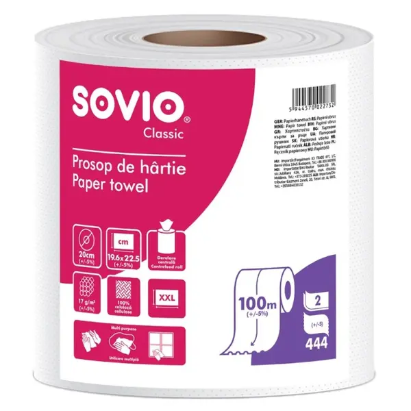 Prosop de Bucatarie, 2 Straturi, 100 m, 19.6 x 22.5 cm, 444 Foi, Sovio