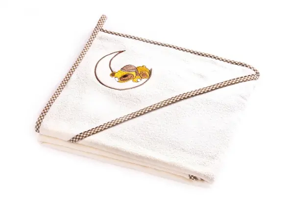 Prosop de bumbac cu gluga Sensillo Bear 100x100 cm bej