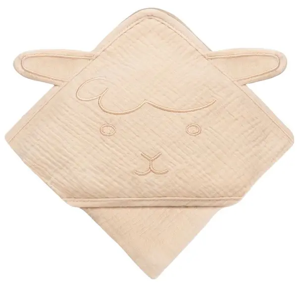 Prosop pentru bebeluși cu glugă Lionelo - 80 x 80 cm, Beige