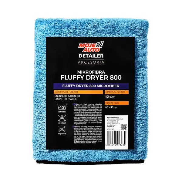 Prosop uscare microfibra Fluffy Dyrer 800GSM Moje Auto Detailer 60x90cm