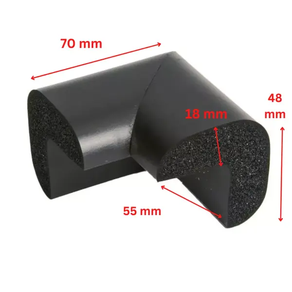 Protectie colturi Car Boy Safety 55x70x48x18mm Negru