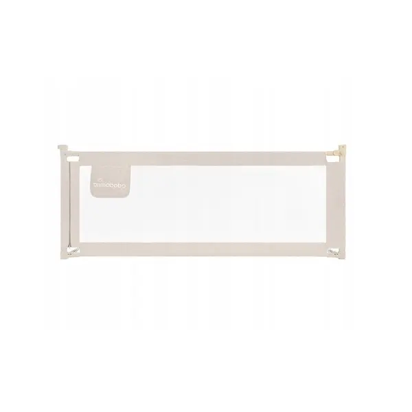 Protectie laterala pat, Primabobo, Classic, 160 cm, Inaltime reglabila 73-92 cm, Cu plasa respirabila, Prevazuta cu un buzunar, Bej
