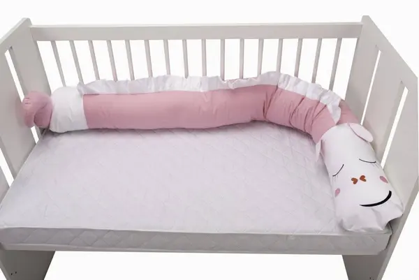 Protectie laterala pentru patut Somnart Dragon roz 25 x 180 cm