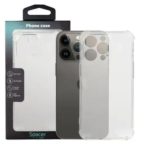 Protectie pentru spate Spacer SPPC-AP-IP13P-CLR pentru Iphone 13 Pro, Transparenta