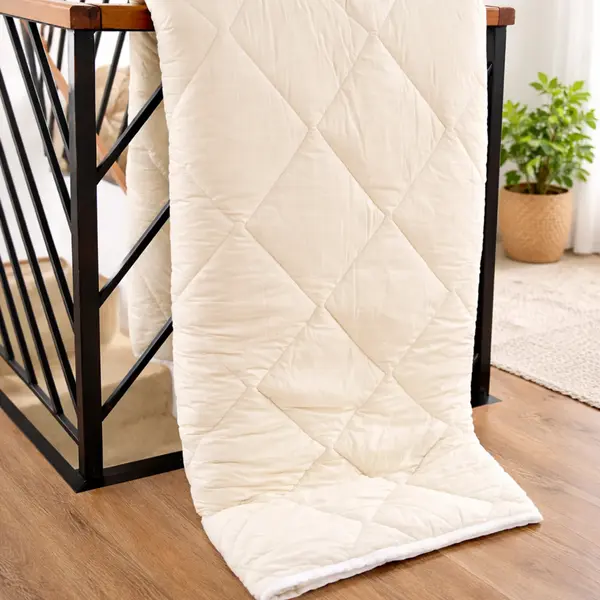 Protectie Saltea Lana Merino 100% LanaWool 90x200 cm 900 g mp Exterior Bumbac OekoTex Clasa 1 Topper Saltea, Crem Crem, 90x200 cm
